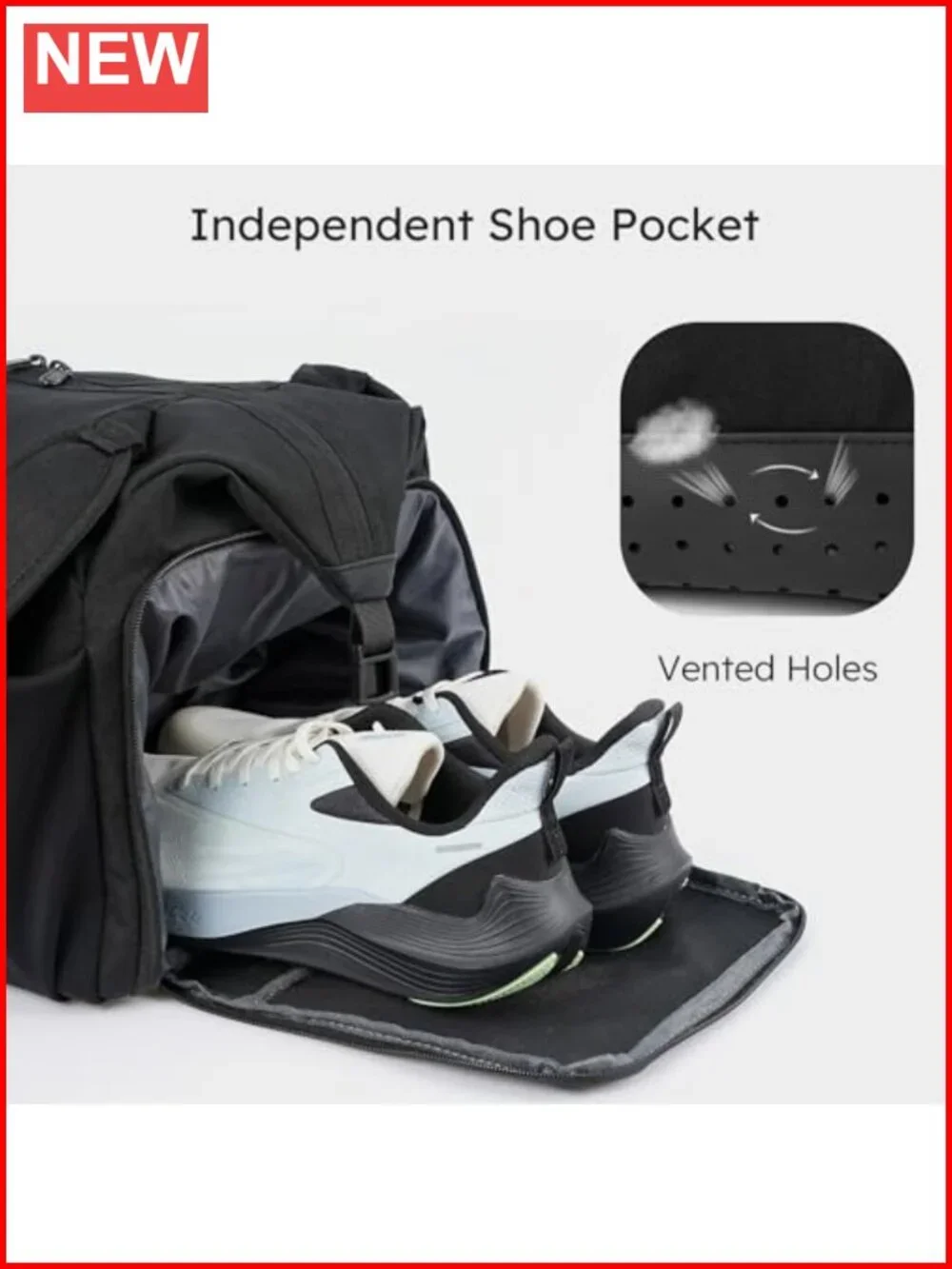 Convertible Gym Bag Backpack with Shoe Compartment and Wet Pocket 40L